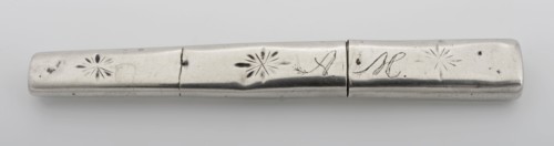 Silver needle case H, needle case tube holder sewing kit sewing kit silver, forced insert Flat tube with horizontal oval cross