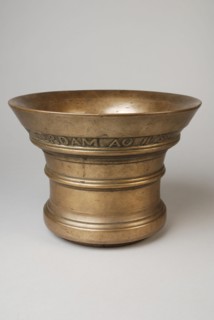 Johannes Specht (1699 - 1763), Bronze mortar with IOHANNES SPECHT ROTTERDAM AO 1751, auger equipment bronze auger, casted Mortar