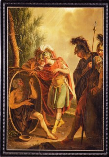 Johannes Zacharias Simon Prey, Chimney with Alexander and Diogenes, chimney painting painting material linen paint oil painting