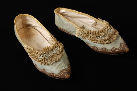 wedding shoe slipper shoe footwear women's clothing silk leather textile linen, bridal slippers of light blue silk with yellow