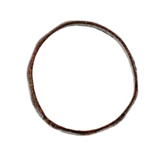 Ring, copper, hammered facets, ring jewel clothing accessory clothing soil find copper metal d 0.3, cast hammered soldered