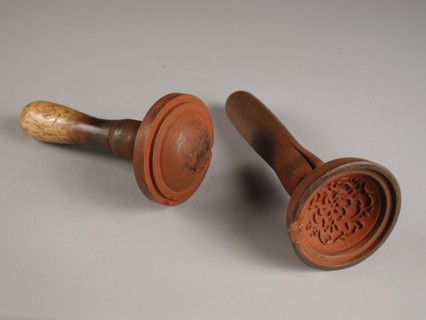 Two-piece bronze mold for cup of pepper spreader, cast molding tool tools kit metal bronze wood iron, cast turned Two
