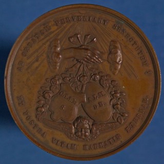 J.P.M. Menger, Medal at the silver wedding feast of H.R.W. De Bruijn (wine buyer in Rotterdam) and C.J.M. Serruijs on August 15