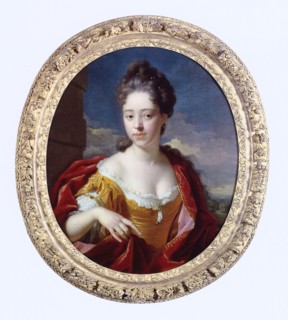 Adriaen van der Werff, Portrait of Maria van der Werff (1692-1731), portrait painting imagery linen oil painting, Oval portrait