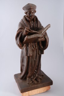 Simon Miedema, Image of Erasmus, on pedestal of earthenware, sculpture sculpture model was ceramic pottery, modeled Wax model