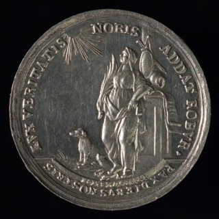 J.M. Lageman, Medal to commemorate storms and floods on 20 and 21 November 1776, penning footage silver, beach scene
