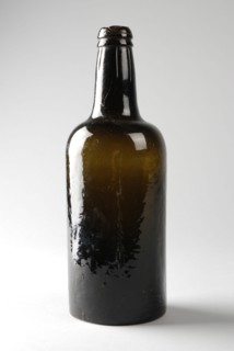 J.F. Hoffman & Sons, Cylindrical bottle J.F. Hoffman & Sons Rotterdam, bottle product container holder glass, in'Rickets' mold