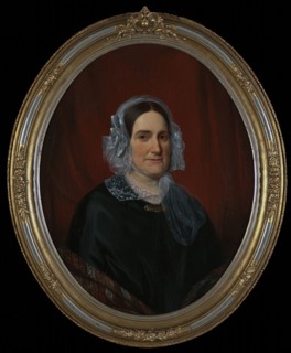 Portrait of Maria Cornelia de BRIT, portrait painting footage linen oil paint wood, Oil on canvas