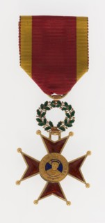 Order of Saint Gregory the Great, Grand Cross, award identification carrier information form metal enamel textile, w 4,0 Red
