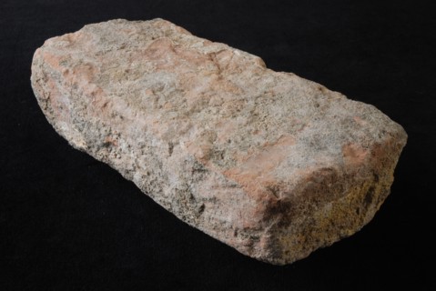Light red brick, brick building material soil finds ceramics pottery, in form made baked archeology indigenous brick build