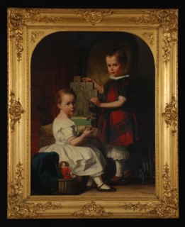 Jacob Spoel (Rotterdam 1820 - Rotterdam 1868), Portrait of Rudolf Adriaan Mees (1845-1885) and Anna Jacoba Mees, 1847-1887