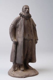 Charles van Wijk, Model for image of Johan van Oldenbarnevelt, full-length with stick in right hand, model sculpture sculpture