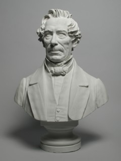 Joseph Graven, Gypsum bust of Johan Rudolf Thorbecke (Zwolle 1798 - The Hague 1872), bust sculpture footage plaster, J. Graven