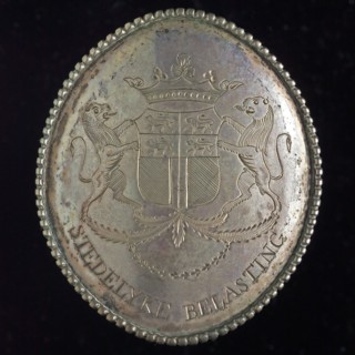 Tax shield of Rotterdam, official badge insignia identification carrier silver, Oval silver plate with beaded edge