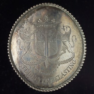 Tax shield of Rotterdam, official badge insignia identification carrier silver, Oval silver plate with beaded edge