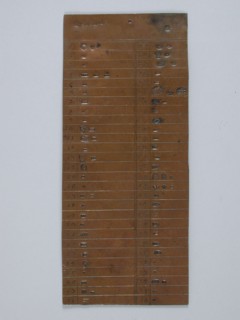 Brass inscription plate from Rotterdam, Insulation plate copper, On an inset plate, inspectors store silver marks for inspection