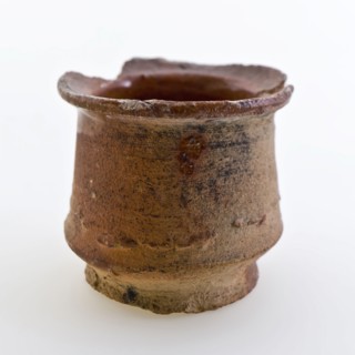 Pottery belly model ointment jar, red shard, internally glazed, ointment jar pot holder soil find ceramic earthenware glaze lead
