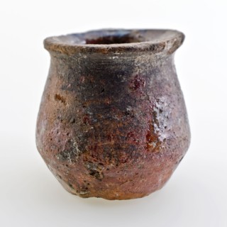 Pottery belly model ointment jar, red shard, internally glazed, ointment jar pot holder soil find ceramic earthenware glaze lead