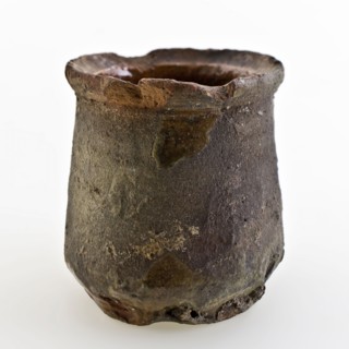 Pottery ointment jar, conical model, red shard, internally glazed, ointment jar pot holder soil find ceramic earthenware glaze