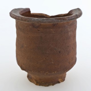 Earthenware cup model ointment jar, red shard, internally glazed, ointment jar container soil find ceramic earthenware glaze
