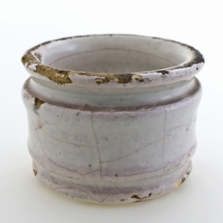 Earthenware ointment jar, low model, white glazed, ointment jar pot holder soil find ceramic earthenware glaze tin glaze, delfts