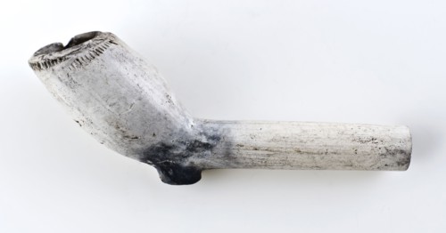 Clay pipe, marked, with smooth handle, clay pipe smoking equipment smoke floor pottery ceramics pottery h 2,9, pressed finished