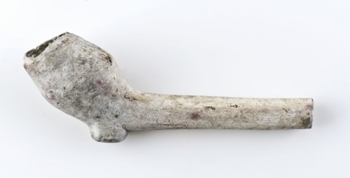 Clay pipe, marked, with smooth handle, clay pipe smoking equipment smoke floor foundry pottery, pressed finished baked Clay pipe