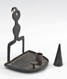 Wall candlestick of wrought iron, with new candle holder, candlestick candlestick illumination ground find iron metal