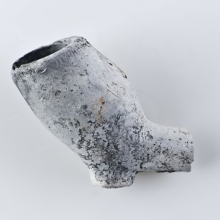 Clay pipe, unnoticed with smooth handle, clay pipe smoking equipment smoke bottom pottery ceramics, pressed finished baked Clay