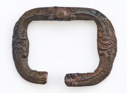 Red brass buckle, buckle fastener component ground find copper metal, archeology Rotterdam Kralingen-Crooswijk Kralingsche Bos