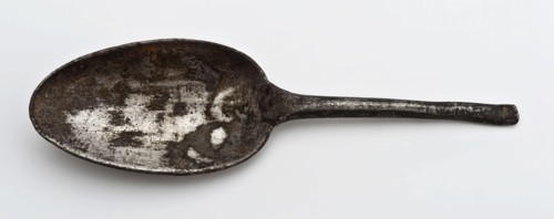 Small silver spoon with elongated tray, teaspoon table spoon tackle ground find silver metal, Elongated tray of teaspoon Double