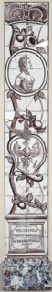 tile manufacturer Schiedamsedijk, Aalmis, Tile pilaster with portrait of Wilhelmina, princess of Prussia