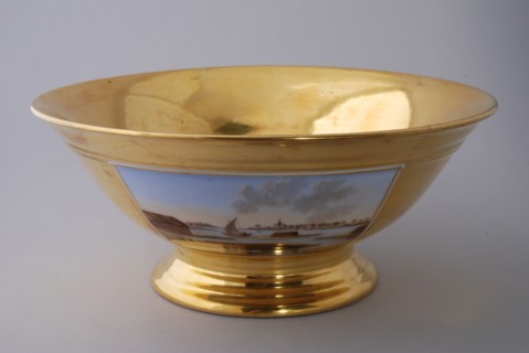 Rinse bowl, part of coffee and tea service with cityscapes, rinse bowl coffee service tea service dinnerware holder ceramic