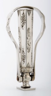 Silver corkscrew, also seal stamp, corkscrew opener seal stamp stamp kit silver, engraved, thread on hinged handle