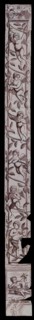 Tile pilaster in manganese, pilaster with vines and putti, tile pilaster sculpture ceramic earthenware w 13,0, h 156,0 baked 2x