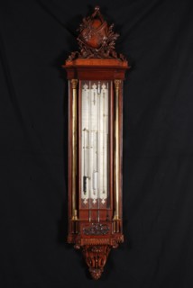 Antonio Christoffel Reballio (Milaan circa 1720/25 - Rotterdam 1801), Mahogany barometer, control, hygrometer and thermometer