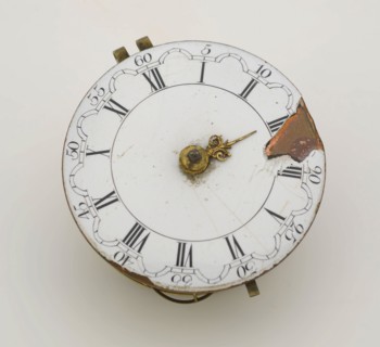 William Gib, Inside pocket watch with white enamel dial and golden hand and open-cut gorge, pocket watch watch movement