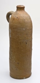 Stoneware mineral water pitcher, cylindrical with round shoulder, sausage ear and short neck, mineral water pitcher jar product