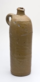 Stoneware mineral pitcher, cylindrical with round shoulder, sausage ear and short neck, mineral water pitcher jar product