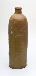 Stoneware mineral water pitcher, cylindrical with round shoulder, sausage ear and short neck, mineral water pitcher jar product