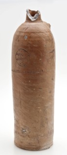 Stoneware mineral water pitcher, cylindrical with round shoulder, sausage ear and short neck, mineral water pitcher jar product