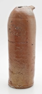 Stoneware mineral water pitcher, cylindrical with round shoulder, sausage ear and short neck, mineral water pitcher jar product