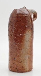 Stoneware mineral water pitcher, cylindrical with round shoulder, sausage ear and short neck, mineral water pitcher jar product