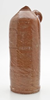 Stoneware mineral pitcher, cylindrical with round shoulder, sausage ear and short neck, mineral water pitcher jar product