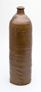 Stoneware mineral pitcher, cylindrical with round shoulder, sausage ear and short neck, mineral water pitcher jar product