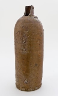 Stoneware mineral water pitcher, cylindrical with round shoulder, sausage ear and short neck, mineral water pitcher jar product