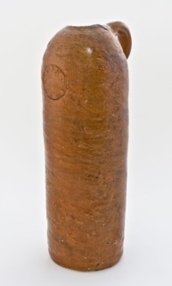 Stoneware mineral water bottle, cylindrical with round shoulder, sausage ear and short neck, mineral water pitcher jar product