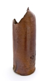 Stoneware mineral pitcher, cylindrical with round shoulder, sausage ear and short neck, mineral water pitcher jar product