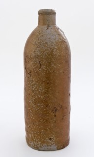 Stoneware mineral pitcher, cylindrical with round shoulder, sausage ear and short neck, mineral water pitcher jar product