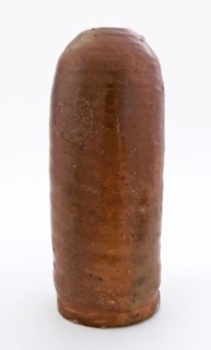 Stoneware mineral pitcher, cylindrical with round shoulder, sausage ear and short neck, mineral water pitcher jar product
